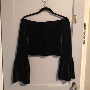 Black velvet crop top